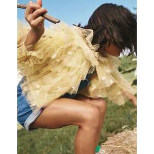 NWOT Mini Boden Sunflower Tiered Tulle Jacket Girls Size 9-10